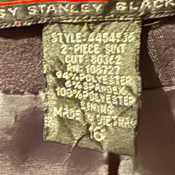 Blacker by Stanley Blacker Sz 16 Black Blazer w/ off color trim, button details - Picture 6 of 8